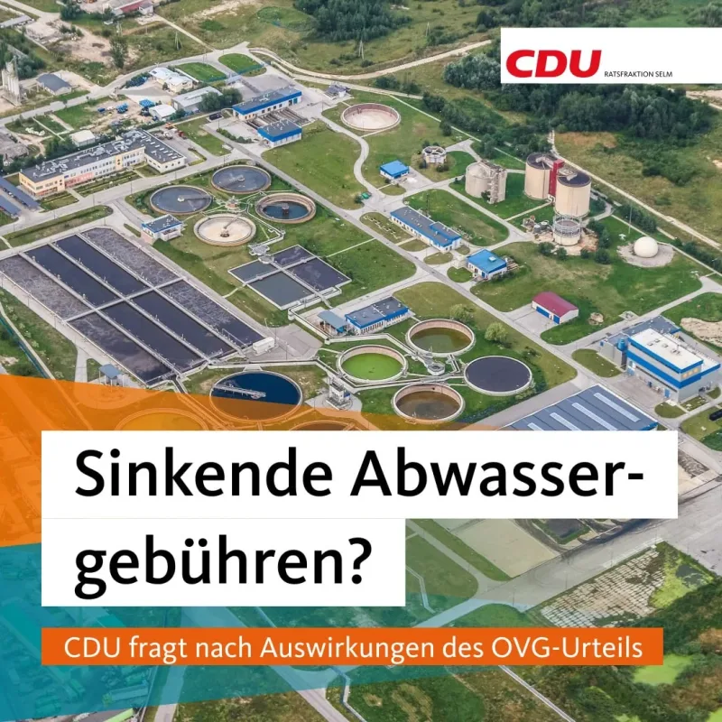 Sinken die Abwassergebühren in Selm? CDU fragt nach