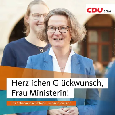 Ina Scharrenbach zur Ministerin für Heimat, Kommunales, Bau und Digitalisierung ernannt