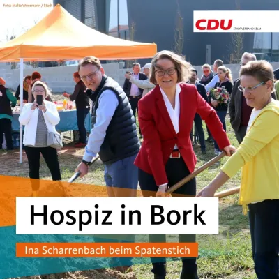 Hospiz in Bork: Ina Scharrenbach beim Spatenstich