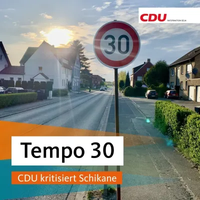 Tempo 30: CDU kritisiert Schikane